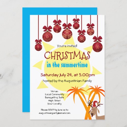 Christmas in the Summertime Party Invitation