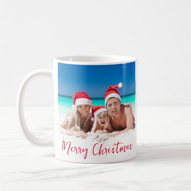 Christmas In The Sun Family Photo White Coffee Mug (Left)