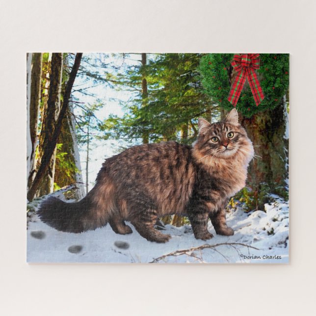 "Christmas In The Woods" 16x20 Jigsaw Puzzle (Horizontal)