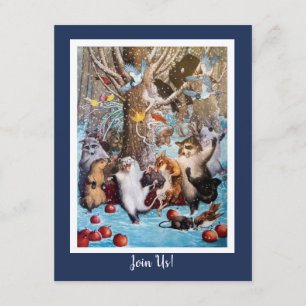 Christmas in the Woods Funny Animals Invitation