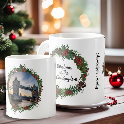 Christmas in United Kingdom country photo monogram Coffee Mug