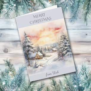 Christmas in Utah Winter Landscape Holiday Card