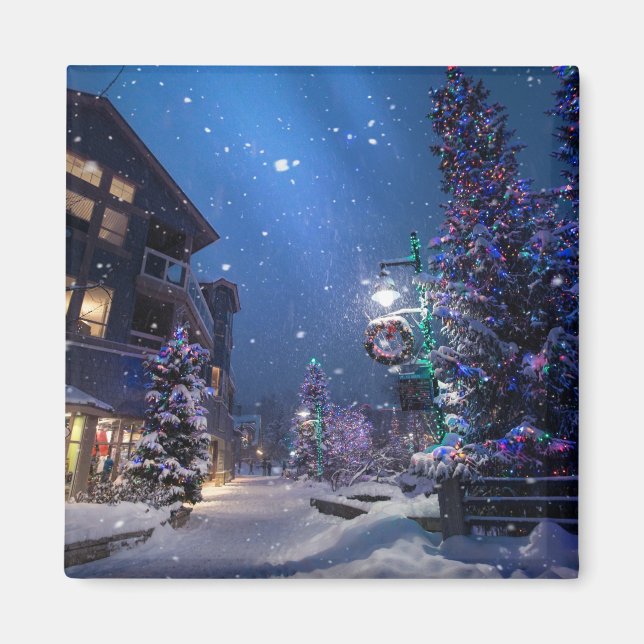 Christmas in Whistler Village, Canada   Magnet (Front)