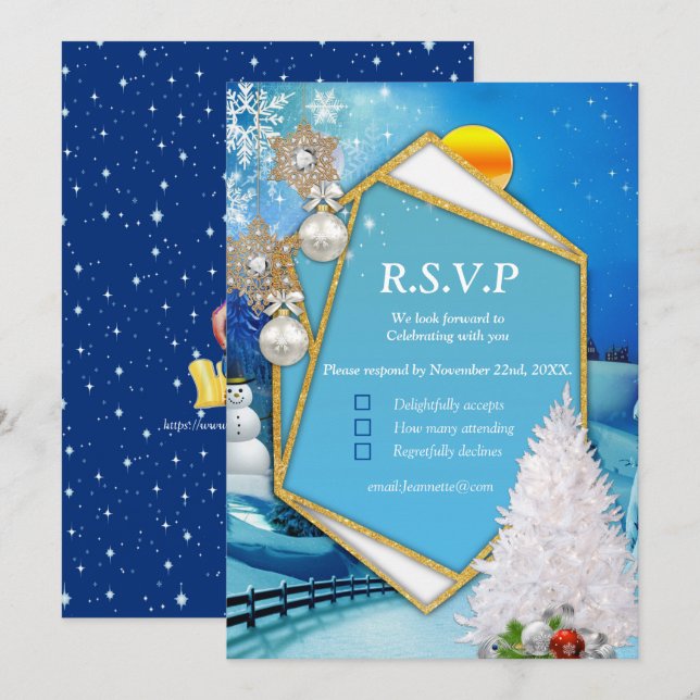 Christmas in Winter Collection Invitation (Front/Back)
