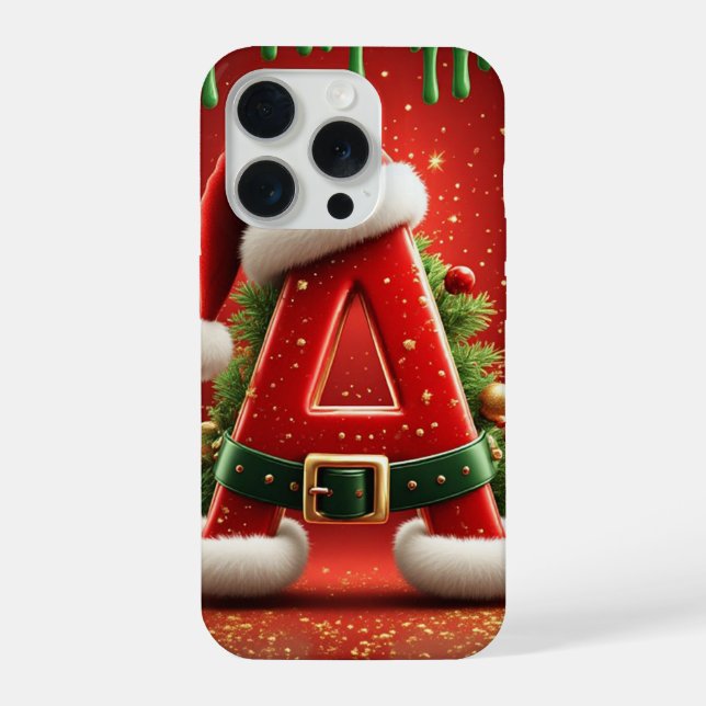 Christmas Initial A For Holiday Gifts iPhone Case (Back)