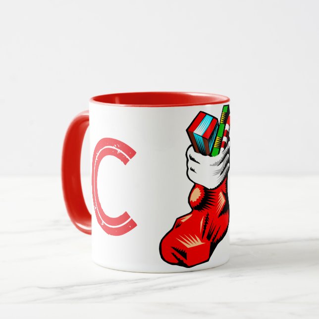 Christmas Initial Mug (Front Left)