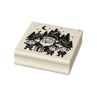 Christmas-Inner Tampon - Merry Santa and Love Rubber Stamp