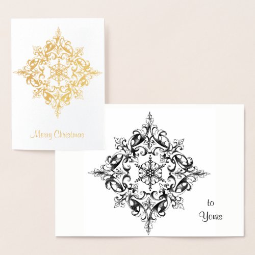 Christmas Intricate Gold Filigree Scroll Foil Card