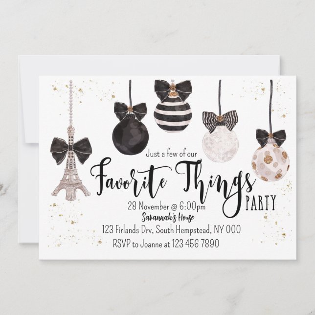 Christmas Invitation Favorite Things Invitation (Front)