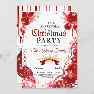 Christmas Invitation red ornament Invitation