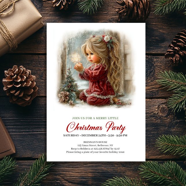 Christmas Invitation Rustic Holiday Scene Serene (Christmas Invitation Rustic Holiday Scene Serene)
