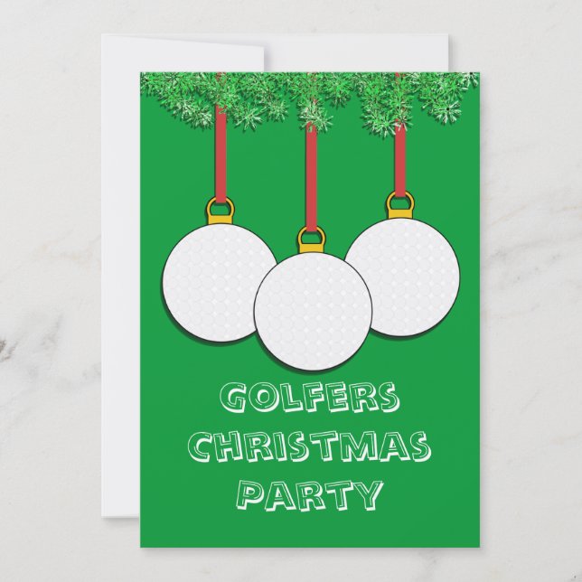 Christmas Invitations for Golfers (Front)