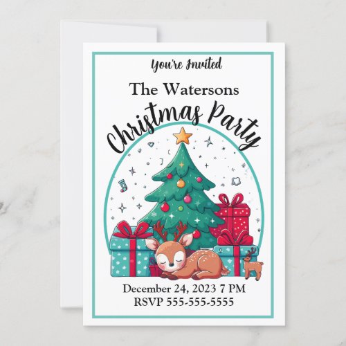  Christmas Invitations Reindeer Cute Unique Custom