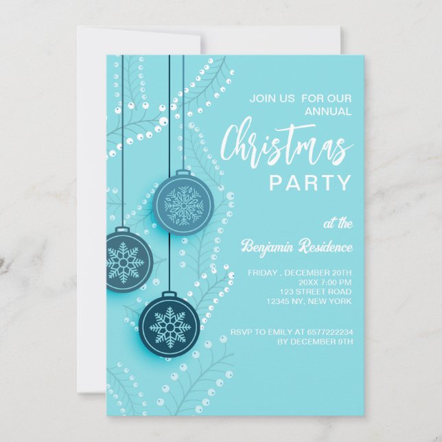 Christmas Invite Party card with QR Code (Front)