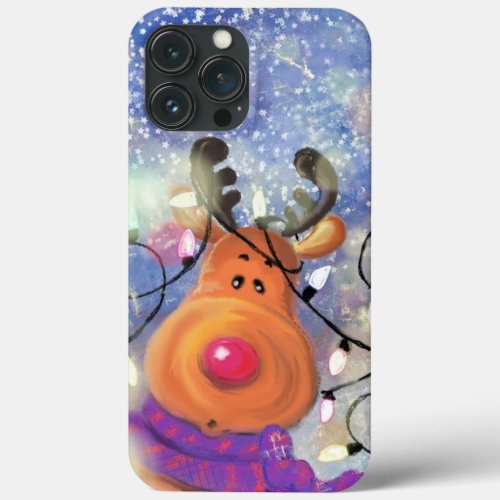 Christmas iPhone Case Gift with Happy Reindee