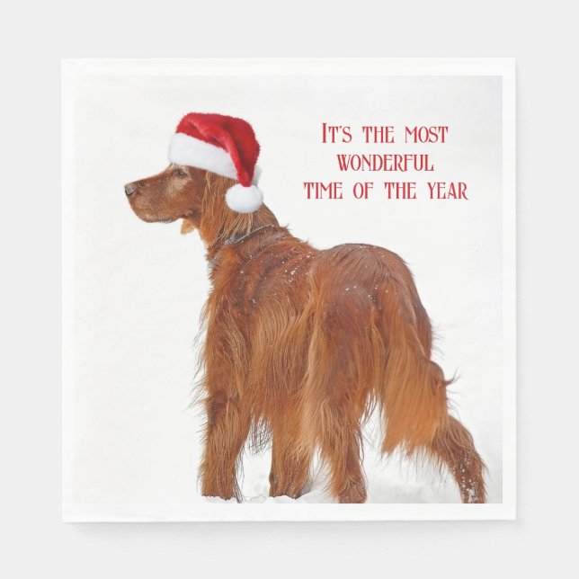 Christmas Irish Setter   Napkins (Front)