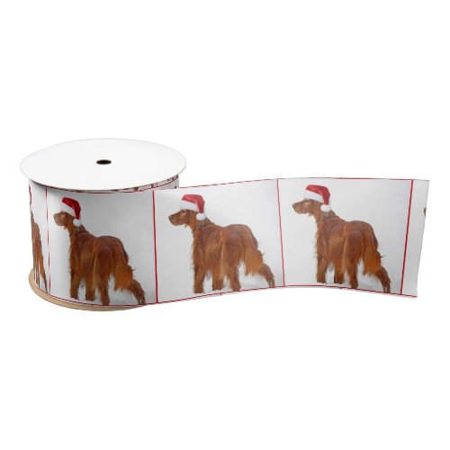 Christmas Irish Setter  Satin Ribbon