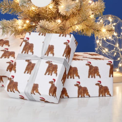 Christmas Irish Setter Wrapping Paper