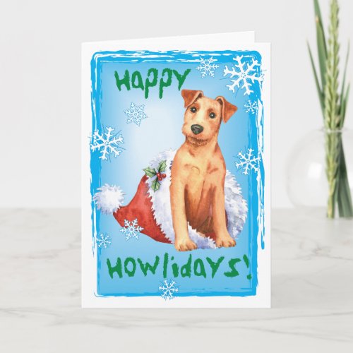 Christmas Irish Terrier Holiday Card