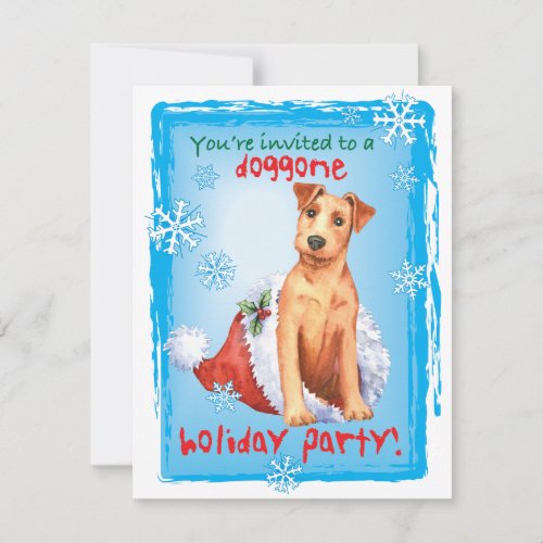 Christmas Irish Terrier Invitation