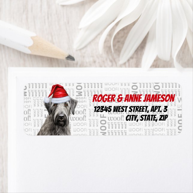 Christmas Irish Wolfhound Dog Holiday Address Label (Insitu)