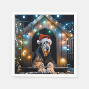 Christmas Irish Wolfhound In a Doghouse Napkins