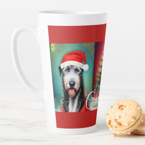  Christmas Irish Wolfhounds and Tree Latte Mug
