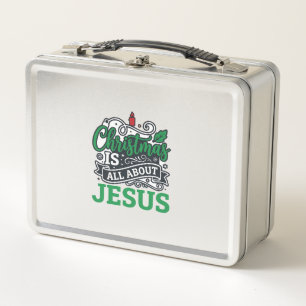 Christmas Is All About Jesus Design Metal Lunch Box