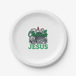 Christmas Is All About Jesus Design Paper Plates