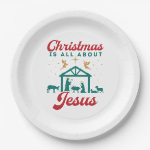 Christmas Is All About Jesus Nativity Scene Paper Plates