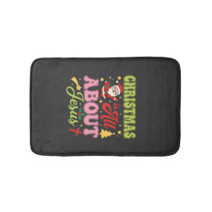 Christmas Is All About Jesus Retro Bath Mat