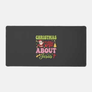 Christmas Is All About Jesus Retro Desk Mat