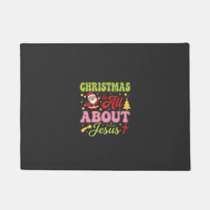 Christmas Is All About Jesus Retro Doormat