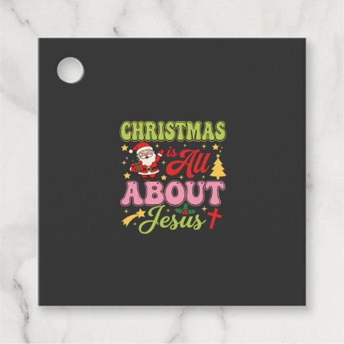 Christmas Is All About Jesus Retro Favor Tags