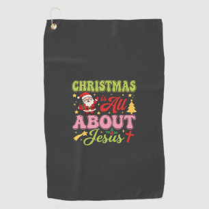 Christmas Is All About Jesus Retro Golf Towel