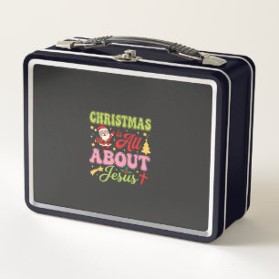 Christmas Is All About Jesus Retro Metal Lunch Box