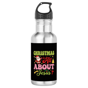 Christmas Is All About Jesus Retro Stainless Steel Water Bottle