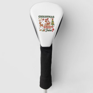 Christmas Is All About Jesus Santa Sleigh Reindeer Golf Head Cover
