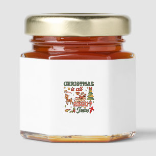 Christmas Is All About Jesus Santa Sleigh Reindeer Honey Jar Favors