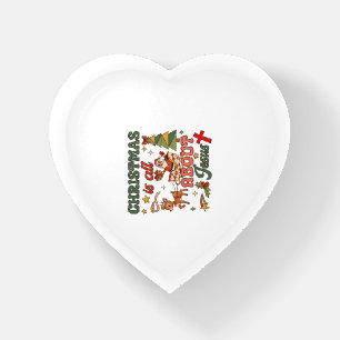 Christmas Is All About Jesus Santa Sleigh Reindeer Paperweight