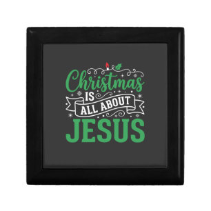 Christmas Is All About Jesus Typography Gift Box