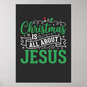 Christmas Is All About Jesus Typography Poster