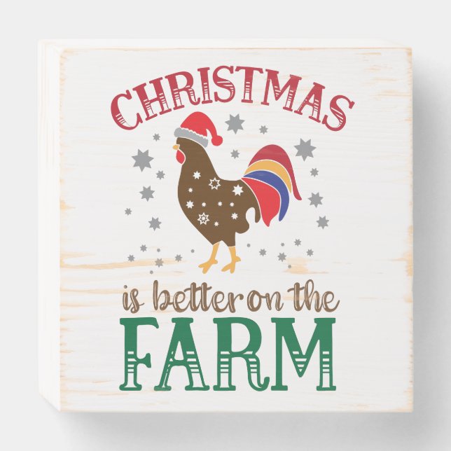 Christmas is better on the Farm  Wooden Box Sign (Front Horizontal)