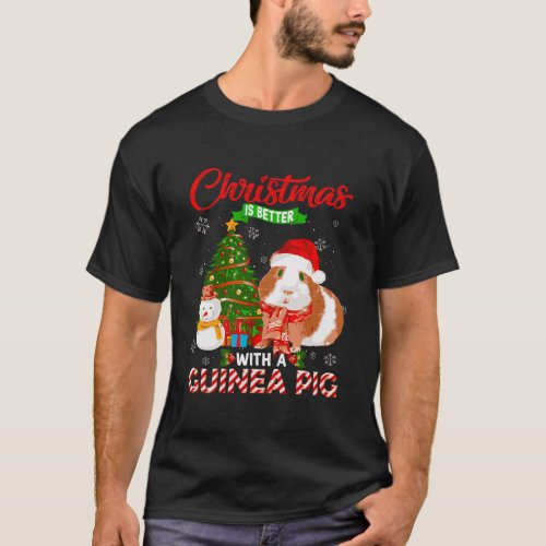 Christmas Is Better With A Guinea Pig Santa Hat Li T_Shirt