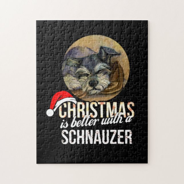 Christmas Is Better With  A Schnauzer Jigsaw Puzzle (Vertical)