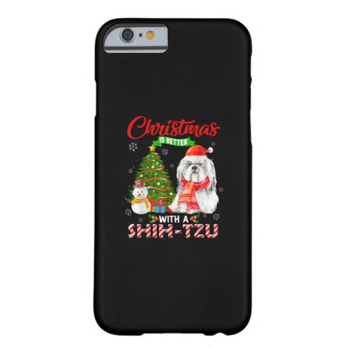 Christmas Is Better With A Shih Tzu Santa Hat Ligh Barely There iPhone 6 Case