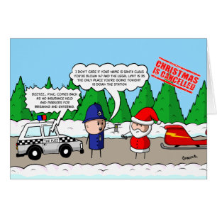 Christmas is Canceled - Santa blows over Cards