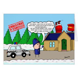 Christmas is Canceled - Santa gets stuck Cards