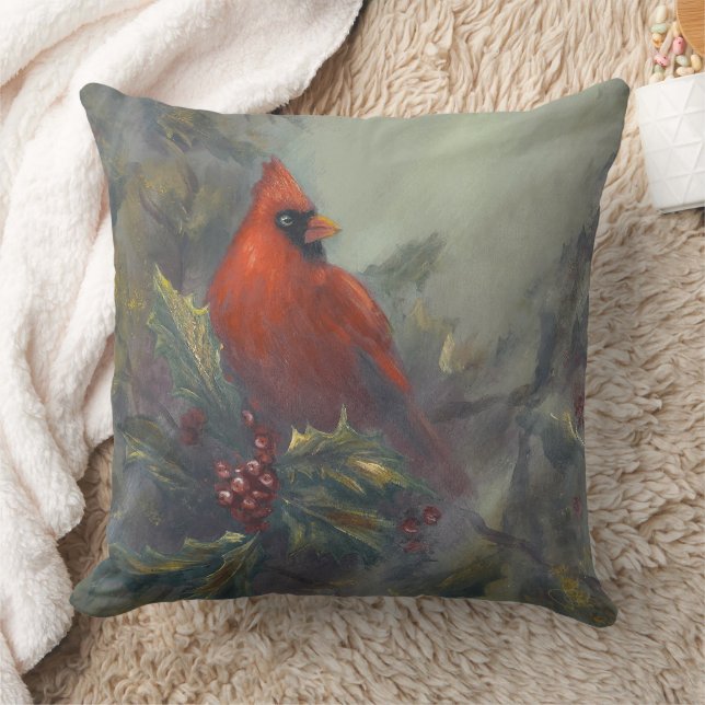 "Christmas Is Coming" Cardinal Throw Pillow (Blanket)