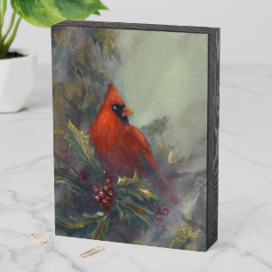"Christmas Is Coming" Cardinals Wooden Box Sign